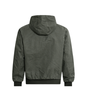 Blouson Bomber Zippé à Capuche pour Homme Noir Vert Olive Manches Longues Poignets et Ourlet Côtelés Streetwear Vêtement d'extérieur Automne Hiver