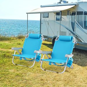 Silla <span class=keywords><strong>de</strong></span> <span class=keywords><strong>Playa</strong></span> Plegable, Portátil, Metálica, <span class=keywords><strong>con</strong></span> <span class=keywords><strong>Respaldo</strong></span> <span class=keywords><strong>de</strong></span> 5 Posiciones, Bolsa <span class=keywords><strong>de</strong></span> Almacenamiento, Bolsillo Lateral, Toallero y Reposacabezas, Soporta 150 kg - Product Image 2