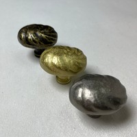 Poignées de meuble ovales martelées vintage en alliage de zinc, multicolores, finition mate, pour armoires, tiroirs et penderies