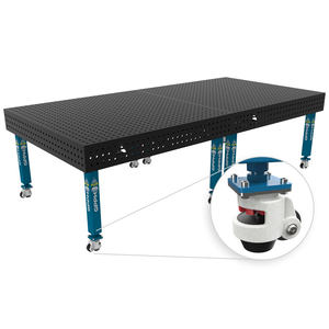 SteelPlus GPPH Banco de soldadura con ruedas de 3x1,48 m, 12mm de espesor, agujeros de 16mm, rejilla de 50x50mm - Product Image 1