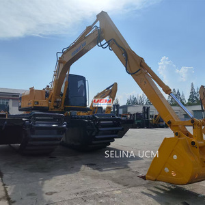Pelleteuse amphibie d'occasion CAT <span class=keywords><strong>320</strong></span>, CAT 320C 320CL 320D 320D2 Pelleteuse, machine de dragage de sable fluvial Pontoon Côtés de bateaux - Product Image 2