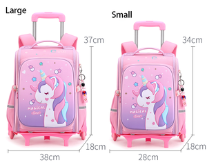 Vente en gros de <span class=keywords><strong>licorne</strong></span> dessin animé pour enfants <span class=keywords><strong>sac</strong></span> <span class=keywords><strong>à</strong></span> dos <span class=keywords><strong>à</strong></span> roulettes amovible chariot <span class=keywords><strong>sac</strong></span> d'école mignon grande capacité maternelle <span class=keywords><strong>sac</strong></span> cadeau pour enfants - Product Image 2