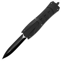 Couteau de poche noir Micro Technology AU.To Outdoor Camping Fishing Lame en acier inoxydable Manche en plastique Couteau pliant