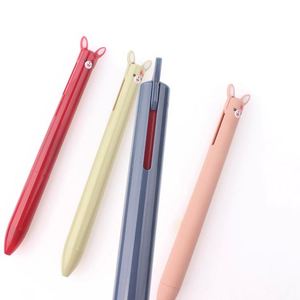 Wholesale Cute Black Red Ink Ball Pen With Lovely Rabbit Head Custom Logo Advertising for Novelty Girls <b>Stationery</b> Office - Product Image 3