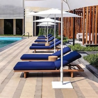 Chaise longue en teck pour hôtel, jardin, piscine, chaise longue de plage, détente en plein air, caractéristiques uniques