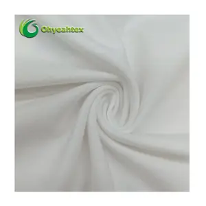 White Knit 240gsm 62% Polyester 28% Lyocell 12%Spandex Jersey Fabric For Soccer Sportswear