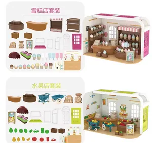 EPT toptan 1:12 Mini çiçekçi, ekmek, dondurma, meyve, aksesuarları yapı bebek evi DIY mutfak oyuncaklar çocuklar için
