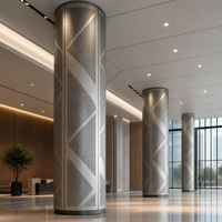 Revêtement de colonnes en aluminium au design moderne, sur mesure, pour la décoration intérieure des hôtels et des centres commerciaux, murs-rideaux en panneaux d'aluminium