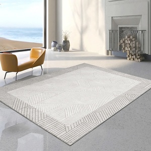 Einfacher Gestreifter Polyester-Teppich Moderner Minimalistischer Wohnzimmerteppich Schlafzimmer Sofa Bettvorleger Couchtisch Bodenmatte Maschinenwaschbar - Product Image 2