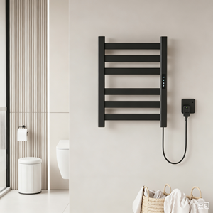 Calentador de Toallas Eléctrico de Temperatura Constante, <span class=keywords><strong>Toallero</strong></span> Calefactado de Aluminio <span class=keywords><strong>con</strong></span> <span class=keywords><strong>Termostato</strong></span> <span class=keywords><strong>Digital</strong></span>, Panel Táctil, Diseño que Ahorra Espacio - Product Image 1