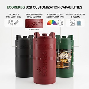 Barril de Cerveza de Plástico Reutilizable de 15L, Prensado, de Doble Pared, HDPE Nano, para Cervecería Artesanal, Fiestas, Bares, Venta al por Mayor, OEM - Product Image 4