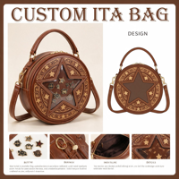 Tas bahu Ita kustom berbentuk Alien pabrikan tas wanita dengan desain pola hewan berbeda MOQ rendah
