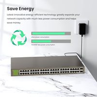 Switch Ethernet Gigabit Full-Duplex No Administrado Tenda TEG1050F de 48 Puertos, 2 Ranuras SFP, Diseño Metálico Sin Ventilador, Garantía de por Vida Limitada