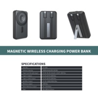 Power Bank Nirkabel Magnetik 10000mAh dengan Kabel Terintegrasi, Stand Lipat, Layar Digital, Pengisian Cepat PD