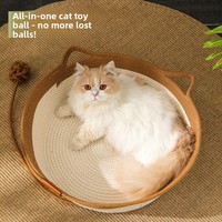 Vente en gros OEM, logo personnalisé, marque privée, fournisseur d'articles pour animaux, commande en gros, MOQ, panier-lit en corde de coton tressée pour chatons et petits chats