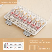 Boîte de rangement portable pour personnes âgées, organiseur médical, boîte à médicaments rectangulaire en plastique, boîte de rangement pour médicaments d'une semaine