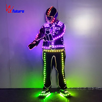 Costume de danse lumineux LED, costume de robot en fil métallique, unisexe, adulte, pour spectacle sur scène, discothèque, DJ, festival de musique, événement d'Halloween