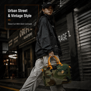 <span class=keywords><strong>Sac</strong></span> à main camouflage personnalisé pour femme avec logo, en toile et garniture en <span class=keywords><strong>cuir</strong></span> PU, <span class=keywords><strong>sac</strong></span> fourre-tout Boston à poignée supérieure, OEM - Product Image 3
