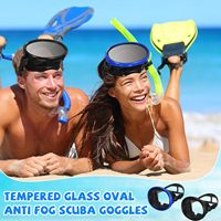 Masque de plongée avec tuba Tulkunsports M6010, ovale panoramique, lentille en verre trempé HD, durable, écologique, masque de plongée en apnée pour adultes