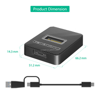 Stasiun Docking SSD M.2 NVMe, Chip JMS583 10Gbps USB 3.2 Gen2 Pembaca M.2 NVMe, USB  A & USB  C 2  dalam  1 Kabel, Penyangga Vertikal