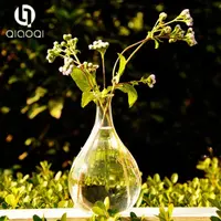 Toptan temizle küçük yuvarlak asılı dekorasyon çiçek vazo hediye cam masa vazo 100% el üflemeli cam şeffaf kabul edilebilir