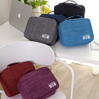 Sac de rangement pour câbles de voyage à double couche avec logo personnalisé, sac de rangement portable pour câbles USB, chargeurs, accessoires numériques