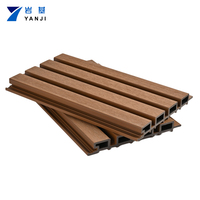 Panneaux muraux en co-extrusion, vente chaude, revêtement en co-extrusion, lambris en WPC rainuré, panneau mural extérieur rainuré