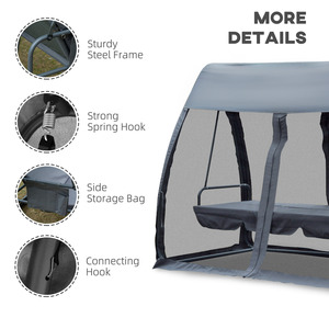 AJUNION <strong>3</strong> <strong>Seater</strong> <strong>Swing</strong> Chair Hammock Bed Hanging Chair <strong>Swing</strong> Bed Patio <strong>Swing</strong> with Canopy