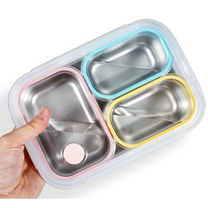 316 Stainless Steel <b>Lunch</b> <b>Box</b> 3 Grids Fresh Keeping For Office Workers Students - Product Image 4