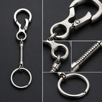 Porte-clés en forme de 8 avec clip à ressort en alliage de zinc, attache auto-agrippante et chaîne serpent, ensemble de trois pièces, style moderne et minimaliste pour bagages