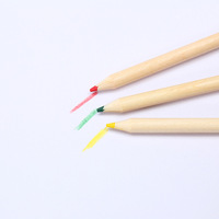 Crayons de couleur en bois de dessin animé pour enfants 6 couleurs/3.5 po ensemble de crayons de couleur ensemble de crayons de couleur en bois pour enfants promotionnel