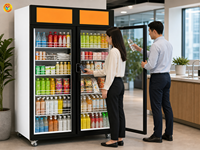 Distributeur automatique intelligent à double porte avec logiciel Happy Hour, alerte d'expiration et sous-compte pour chaîne de magasins