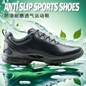 Chaussures de pompier pour hommes, respirantes, en cuir, chaussures d'entraînement, talon bas, semelle en caoutchouc, chaussures de sécurité sportives - Product Image 4