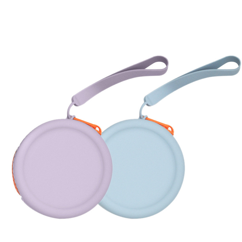 Silicone Round Shape Coin Purse Custom Portable Bags Zipper Push pops Waterproof Wallet