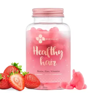Suplemento de vitamina e biotina para cabelos saudáveis, gomas de biotina para crescimento dos cabelos, doces veganos e suplemento de zinco para cabelos saudáveis