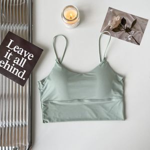 Top corto de verano para mujer, sexy, de color liso, camisola de seda helada, top tubo sin costuras, top deportivo, ropa interior inalámbrica, sujetador acolchado, bralette, chaleco. - Product Image 3