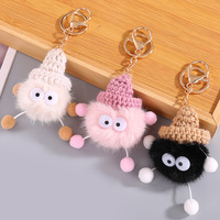 Sprite en peluche douce et moelleuse avec chapeau en laine, idée cadeau unique pour breloque de sac ou porte-clés