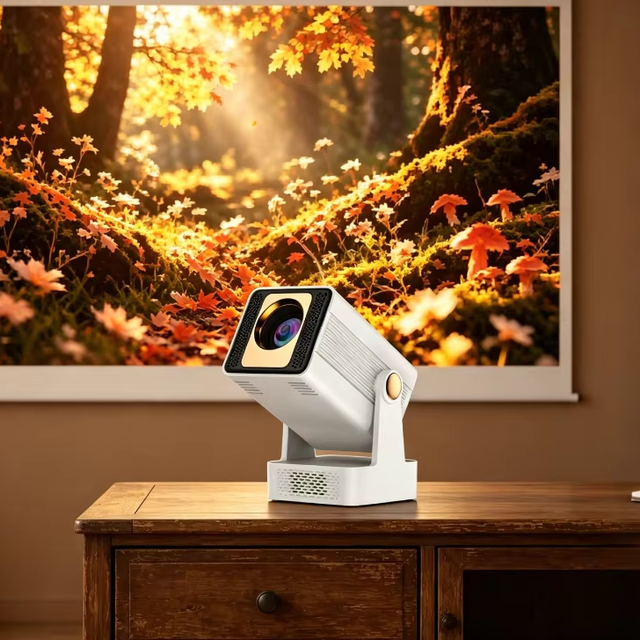 T2 HIFI Portable Projector Built-in 12000mAh Battery Long Runtime 720P 200ANSI Android14 WIFI6 Manual Focus Outdoor Camping