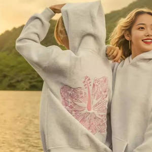 Felpe rosa con cappuccio da strada per uomo Casual Oversize ampia Fit autunno felpa alla moda con ricamo nuovo <span class=keywords><strong>abbigliamento</strong></span> maschile - Product Image 5