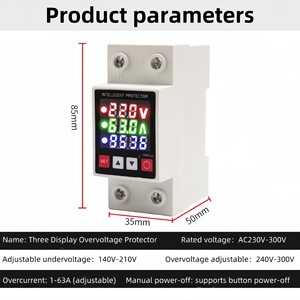 เครื่องป้องกันอัจฉริยะ2P 63A รางดินแรงดันไฟฟ้าจอแสดงผลดิจิตอลจอแสดงผลดิจิตอลเฟสเดียว AC 100V 400V - Product Image 4