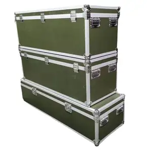 Estuche de herramientas duradero personalizado, caja de aluminio para transporte terrestre, grande, de aluminio, Verde