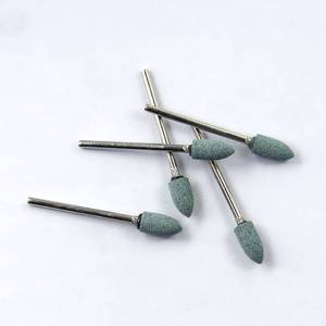 100 pietre verdi pz/scatola contorno ceramica testa abrasiva pietra punto di macinazione montato pietra per la lucidatura dei metalli - Product Image 1