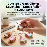 Porte-clés Clicker en chocolat imprimé en 3D pour le soulagement du stress, TDAH et anxiété, Jouets Clicker portables miniatures à bouton de pression pour le bout des doigts