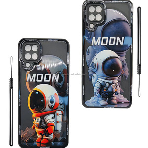 Funda de teléfono de silicona con estampado de dibujos animados de astronautas lindos con cubierta trasera de cuerda para Samsung S23 ultra A12 A52 <span class=keywords><strong>A72</strong></span> A32 <span class=keywords><strong>A53</strong></span> A02 A50 A33 S22 - Product Image 1