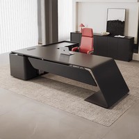 Bureau de direction contemporain en verre, combinaison chaise et bureau, bureau de direction haut de gamme, dessus en bois, tiroir de rangement, usage commercial