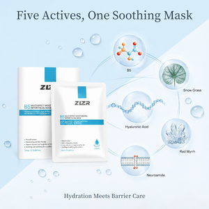 Masque facial réparateur hydratant B5 en marque propre, masque en feuille apaisant non irritant pour les peaux sèches, rugueuses et sensibles - Product Image 5
