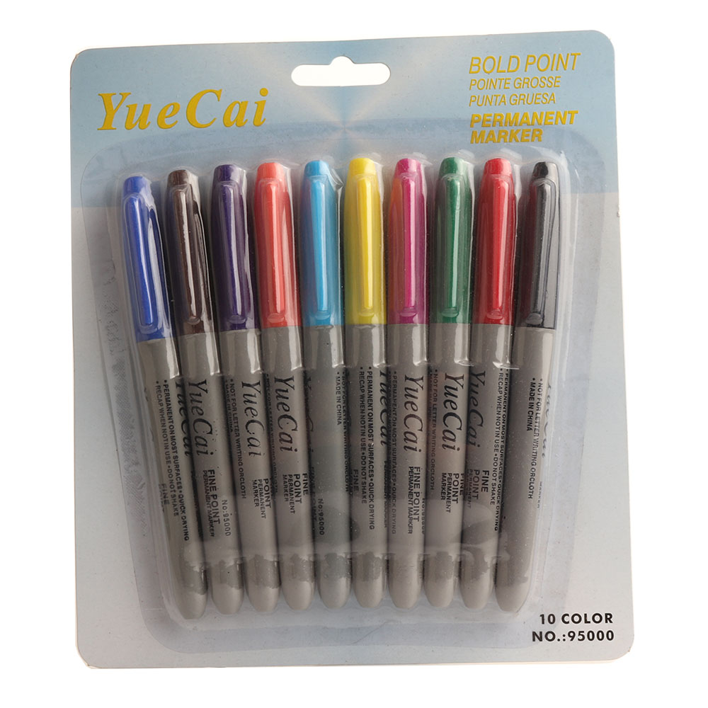 Маркеры на заказ 10 шт., нетоксичные, для цветной краски ткани, Перманентный блистер, упаковка для карт