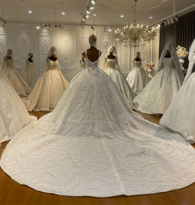 Jancns4143 क्रिस्टल स्लीलेस स्ट्रैपलेस स्ट्रैपलेस वी-गर्दन अनुक्रम शादी की गेंद पोशाक - Product Image 6