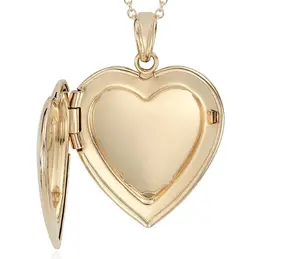 Wholesale OEM/ODM Custom 925 Sterling Silver Plain Sterling Silver Heart Locket Photo Necklace