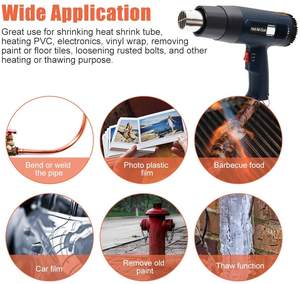 Qili Hochwertige tragbare elektrische kabel gebundene Heißluft pistole 2000W DIY Heißluft pistole Elektrische Schweiß pistole für Schrumpf folien - Product Image 6
